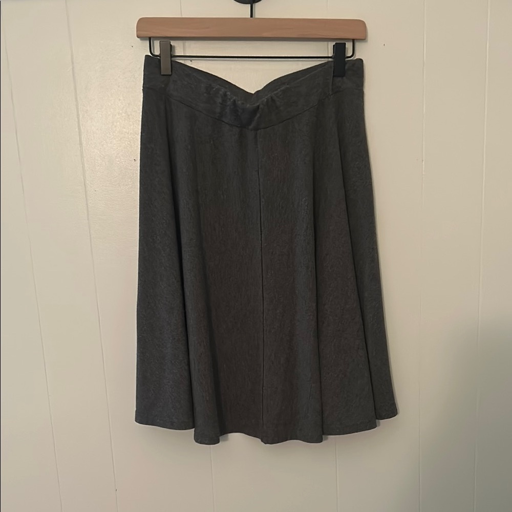 Gray Midi A-Line Skirt for Work